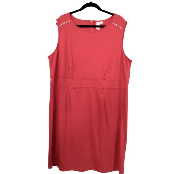 Soho Apparel Plus Size 22W Sleeveless Dress With Silver Stud Accents & Back Zip - Picture 2 of 12